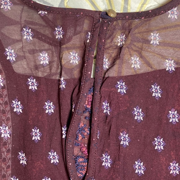 Anthropologie  Galene Embroidered Tunic Dress Size US 12 burgundy - Picture 13 of 15
